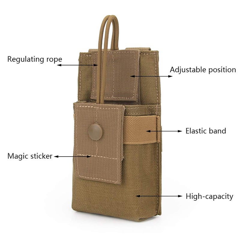 AOUTACC Molle Short Radio Pouch, Nylon Molle Tactical Radio Holder Case for BaoFeng UV-5R UV82 (T) - Image 3